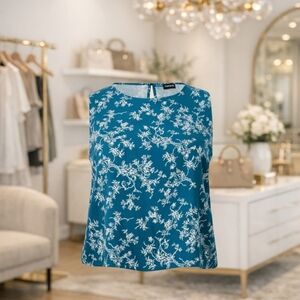 Torrid Teal Floral Sleeveless Blouse - NWT - sizes 1x & 3x Avail